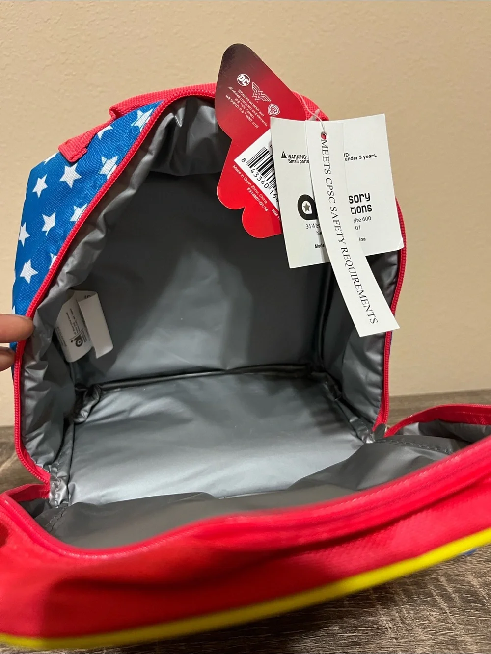 Wonder Woman Kids Lunch Bag- Red, Blue & Gold